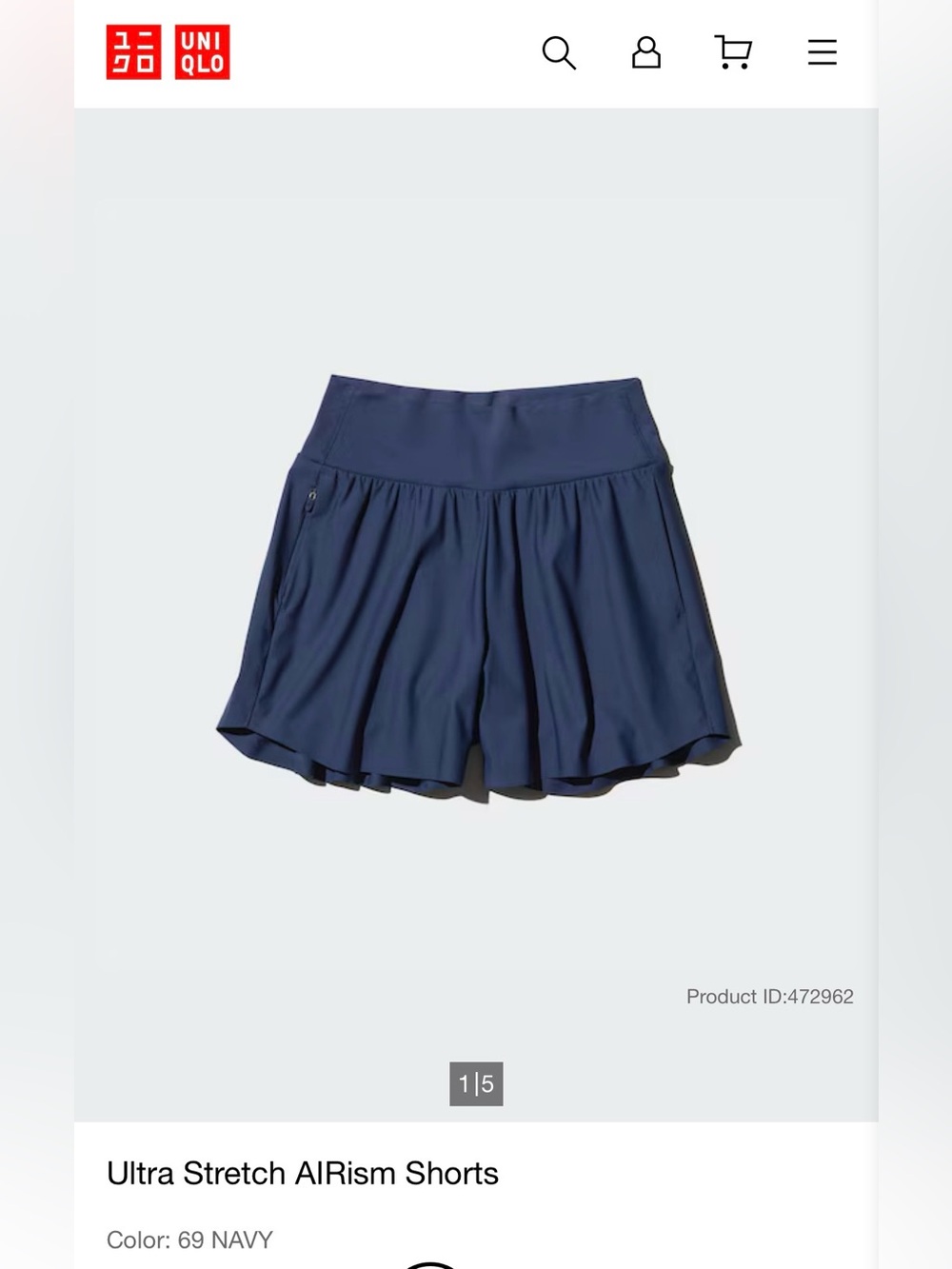 UNIQLO Ultra Stretch AIRism Shorts — Avail in Navy & Black
